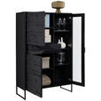 HIGHBOARD Schwarz  95/148/40 cm  - Schwarz, Trend, Glas/Holz (95/148/40cm) - Ambia Home