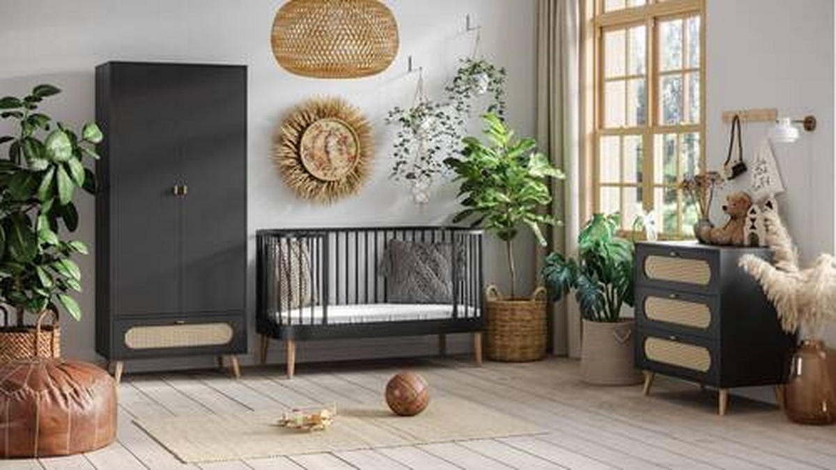GITTERBETT Paris 70/140 cm  - Schwarz, MODERN, Holz/Holzwerkstoff (70/140cm) - MID.YOU
