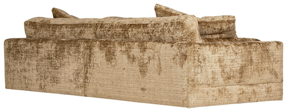 SOFFA i struktur guldfärgad  - guldfärgad, Klassisk, trä/textil (284/120cm) - Novel