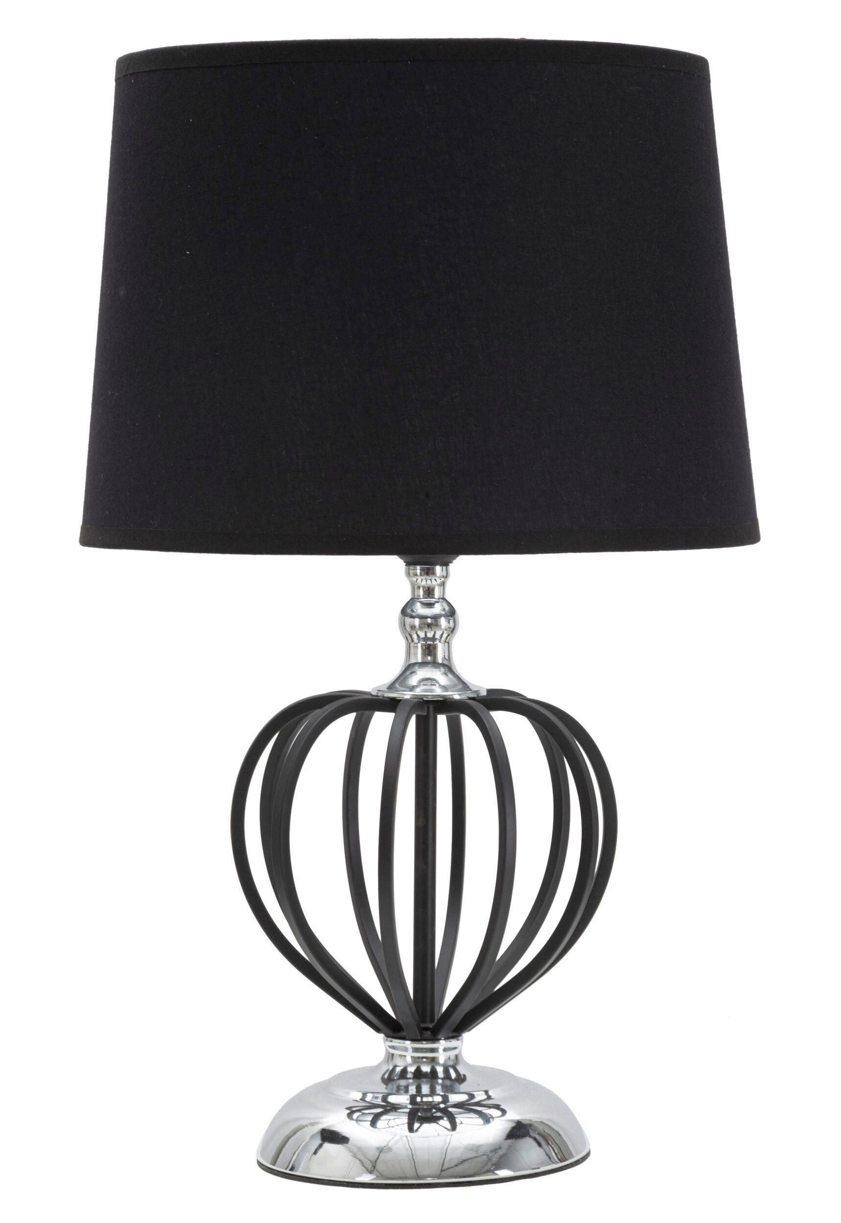 TISCHLEUCHTE 28/44.5 cm  - Silberfarben/Schwarz, Trend, Kunststoff/Textil (28/44.5cm) - Mauro Ferretti