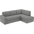 ECKSOFA  in Webstoff Hellgrau  224/165 cm  - Hellgrau/Schwarz, KONVENTIONELL, Kunststoff/Textil (224/165cm) - Xora