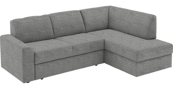 ECKSOFA  in Webstoff Hellgrau  224/165 cm  - Hellgrau/Schwarz, KONVENTIONELL, Kunststoff/Textil (224/165cm) - Xora