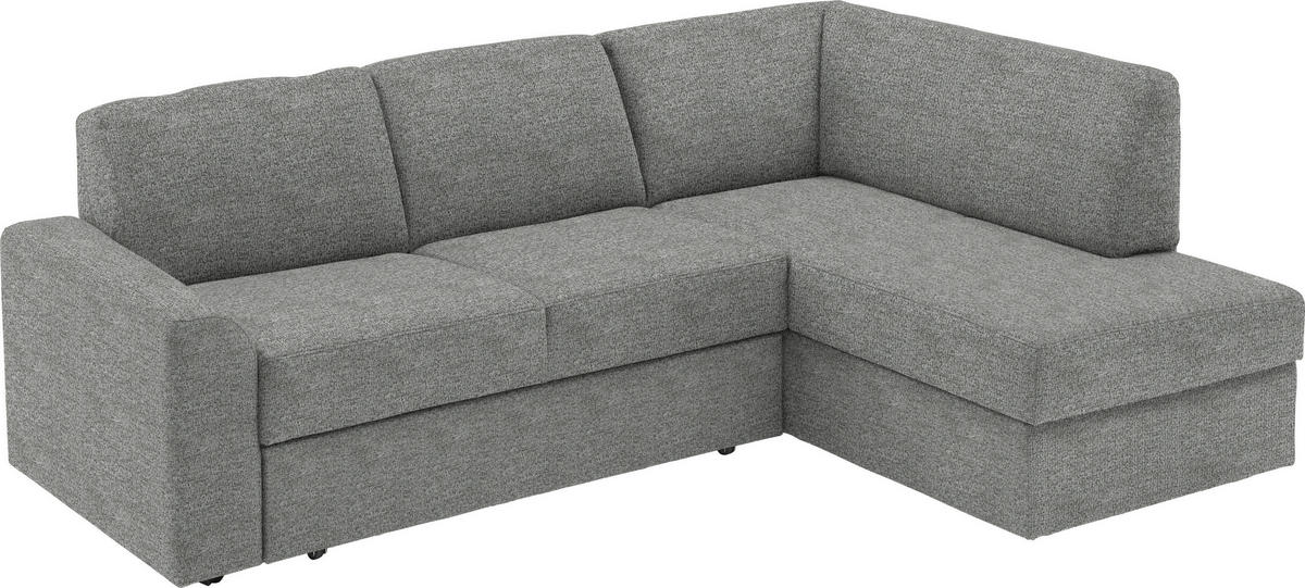 ECKSOFA in Webstoff Hellgrau  - Hellgrau/Schwarz, Konventionell, Kunststoff/Textil (224/165cm) - Xora
