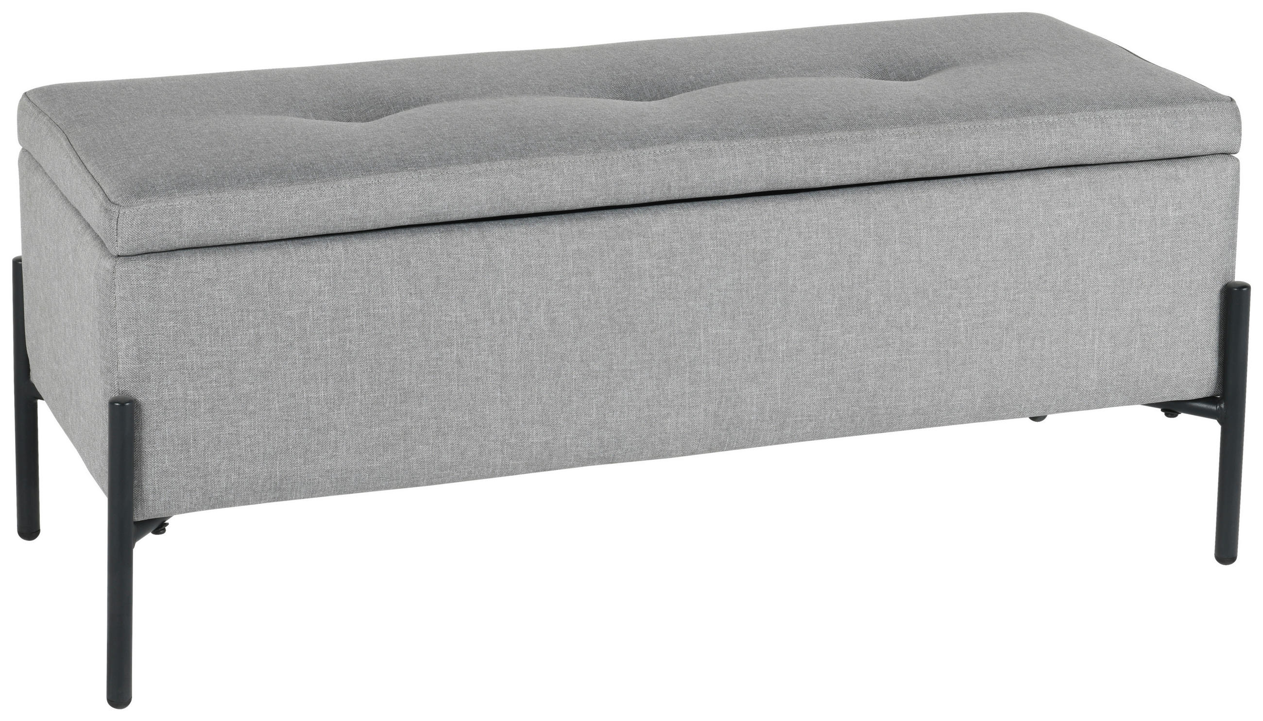 GARDEROBENBANK - Hellgrau/Schwarz, Design, Textil/Metall (95/41.5/37cm) - MID.YOU