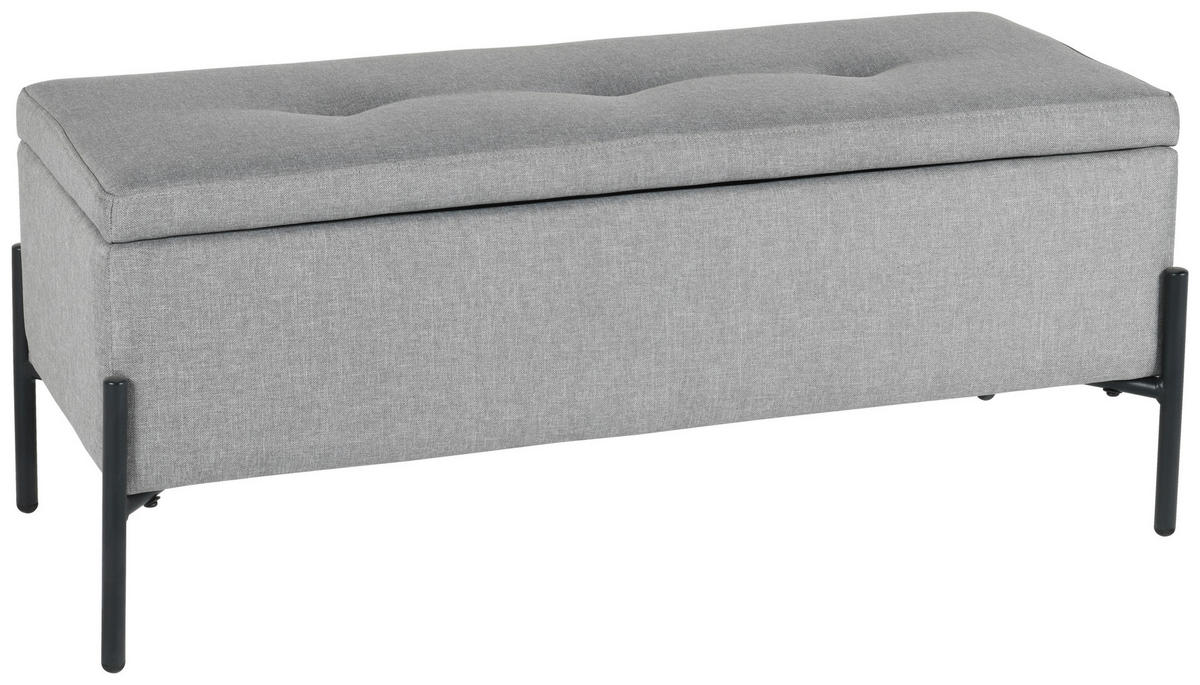 GARDEROBNA KLOP črna, svetlo siva - črna/svetlo siva, Design, kovina/tekstil (95/41.5/37cm) - MID.YOU