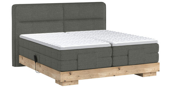 BOXSPRINGBETT 180/200 cm  in Anthrazit, Eichefarben  - Eichefarben/Anthrazit, Natur, Holz/Textil (180/200cm) - Valnatura