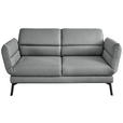 2-SITZER-SOFA Flachgewebe Grau  - Schwarz/Grau, Design, Textil/Metall (178-226/83-113/96-177cm) - Dieter Knoll