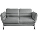 2-SITZER-SOFA Flachgewebe Grau  - Schwarz/Grau, Design, Textil/Metall (178-226/83-113/96-177cm) - Dieter Knoll