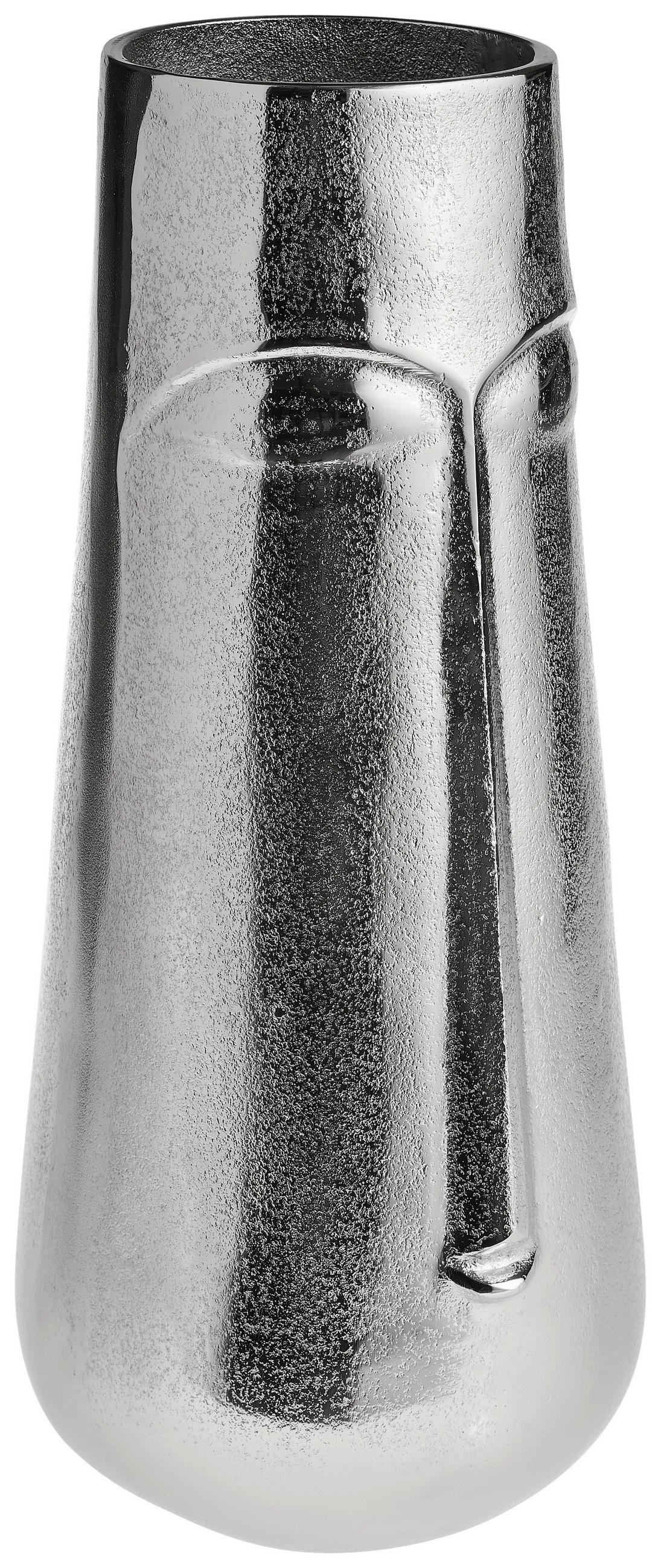 VASE 40 cm  - Nickelfarben, Trend, Metall (18/18/40cm) - Ambia Home