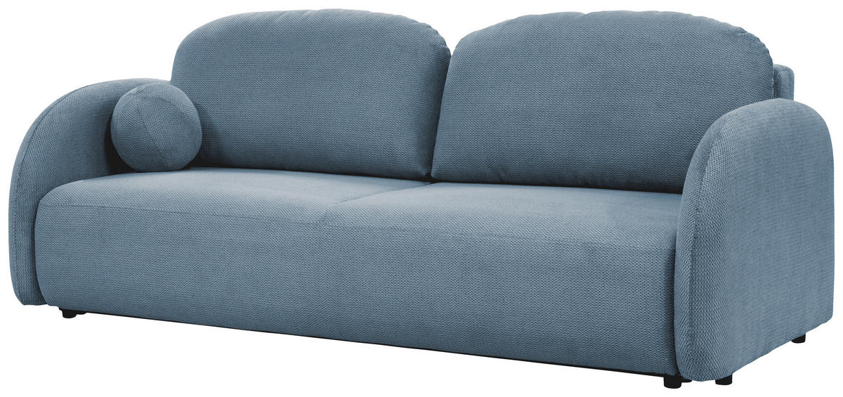 SCHLAFSOFA ROMA  mit Struktur Blaugrau  - Blaugrau/Schwarz, Design, Textil (230/90/105cm) - MID.YOU