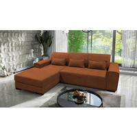 ECKSOFA CLASSIC Rostfarben Struktur, Bouclé  - Rostfarben/Schwarz, Design, Kunststoff/Textil (175/270cm) - MID.YOU