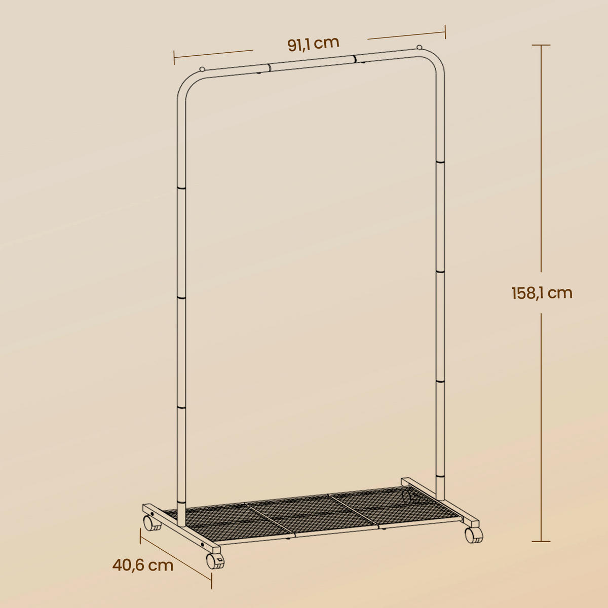 KLEIDERSTÄNDER in Schwarz 91/158/40 cm   - Schwarz, Trend, Kunststoff/Metall (91/158/40cm) - Boxxx