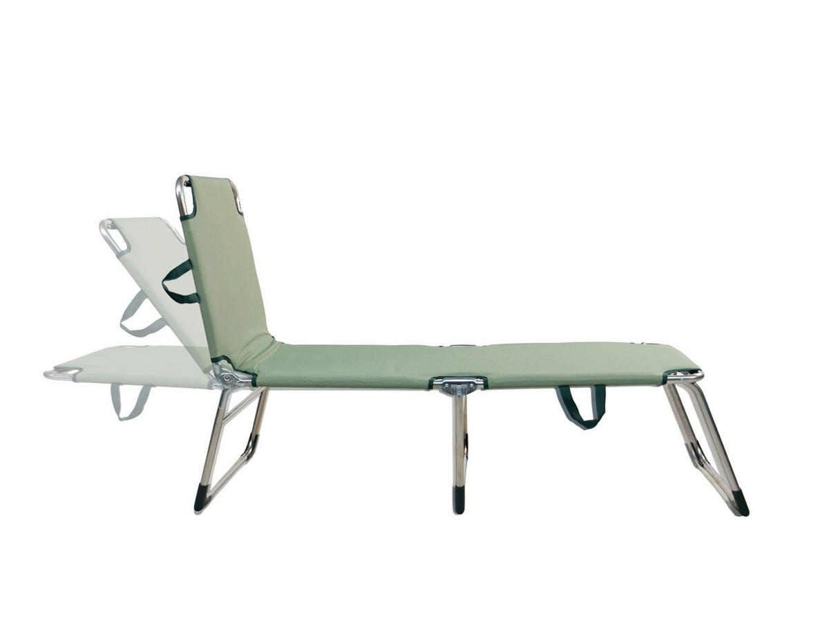 DREIBEINLIEGE 60/38/191 cm  - Silberfarben/Grün, KONVENTIONELL, Textil/Metall (60/38/191cm)