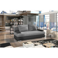 SCHLAFSOFA Samt Grau, Schwarz  - Chromfarben/Schwarz, Design, Kunststoff/Textil (213/95/90cm) - MID.YOU