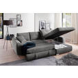 ECKSOFA in Mikrofaser Grau  276/193 cm  - Chromfarben/Grau, MODERN, Kunststoff/Textil (276/193cm) - Hom`in