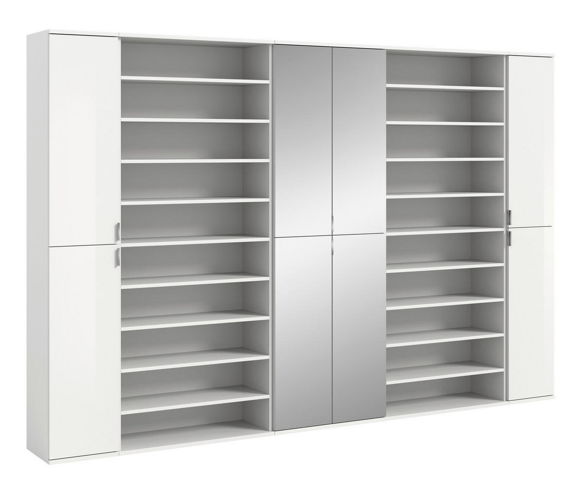 GARDEROBE 5-teilig 281/193/34 cm  - Weiss Hochglanz/Weiss, Design, Holzwerkstoff (281/193/34cm) - Livetastic