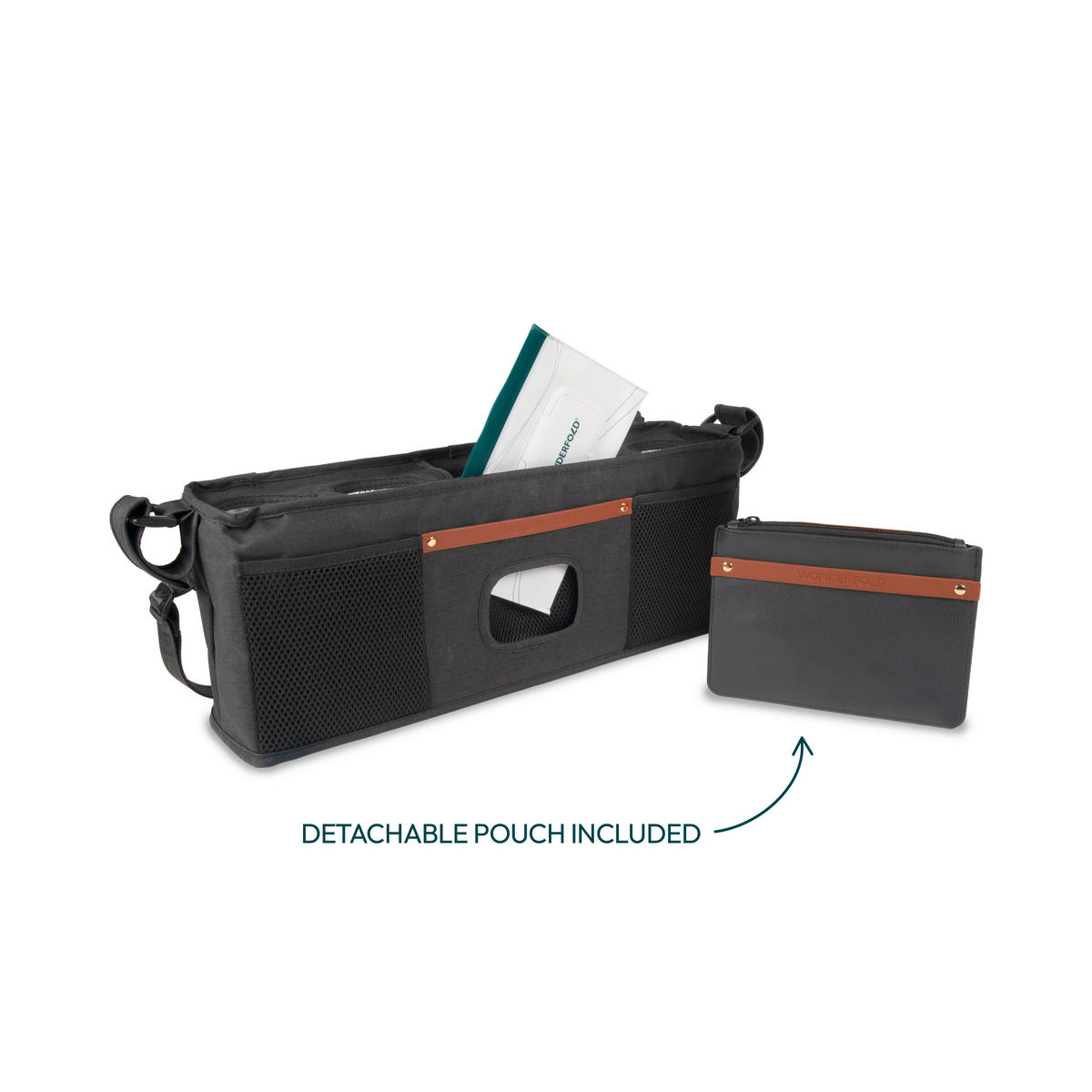 BUGGY-ORGANIZER Parent Console  - Schwarz, Basics, Textil (13.34/59.69/15.88cm) - WONDERFOLD