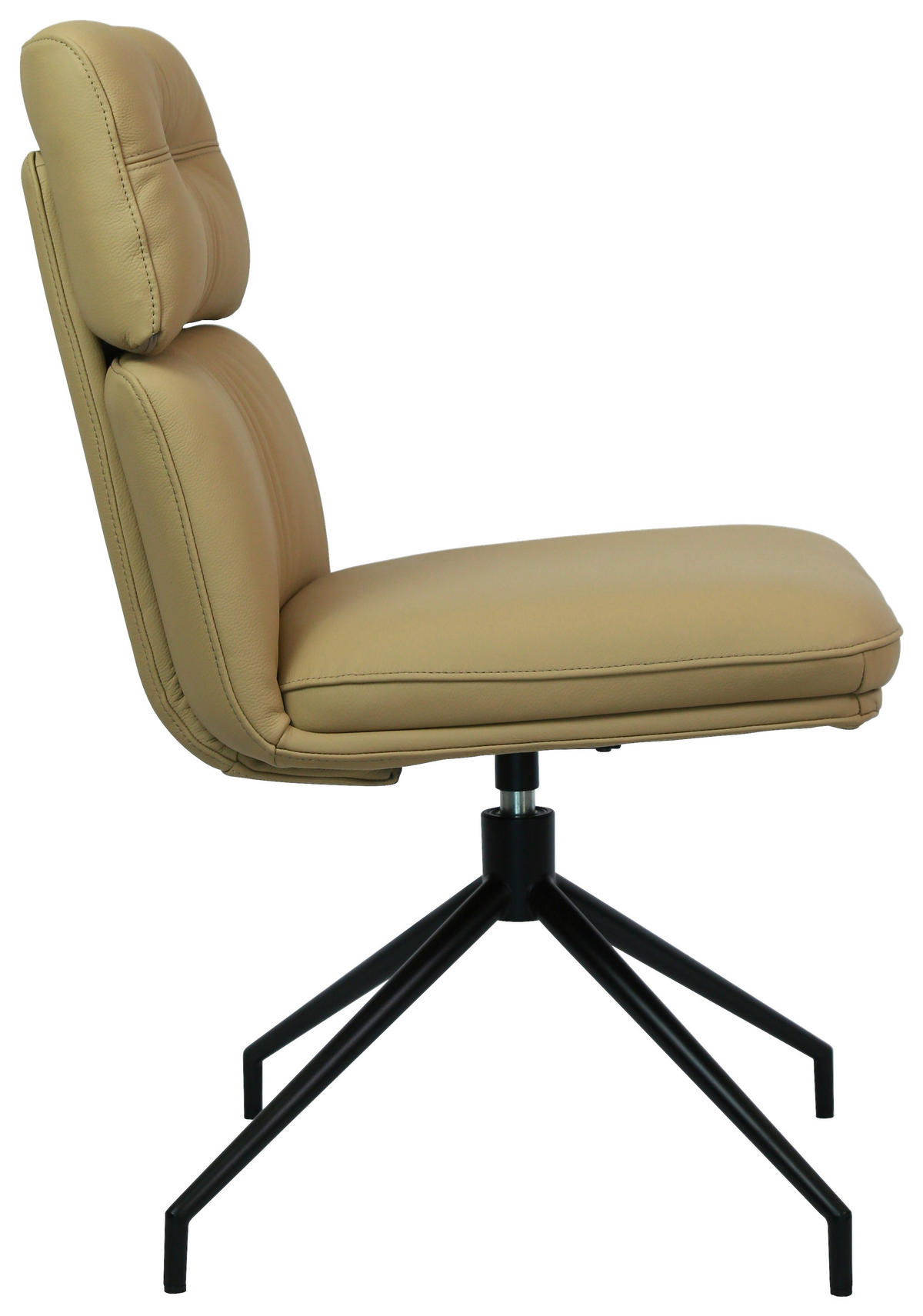 STUHL Echtleder Schwarz, Karamell  - Karamell/Schwarz, Design, Leder/Metall (50/92/64,5cm) - Dieter Knoll