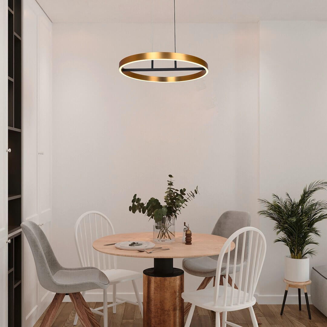 LED LUSTER 60/120 cm - zlatna/crna, Dizajnerski, metal (60/120cm)
