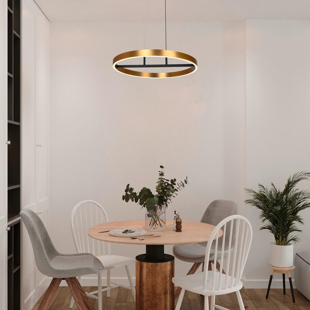 LED LUSTER  60/120 cm      - zlatna/crna, Dizajnerski, metal (60/120cm)