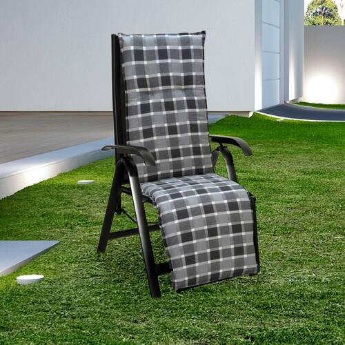 RELAXSESSELAUFLAGE Karo  - Anthrazit/Grau, Design, Textil (171/50/6cm)