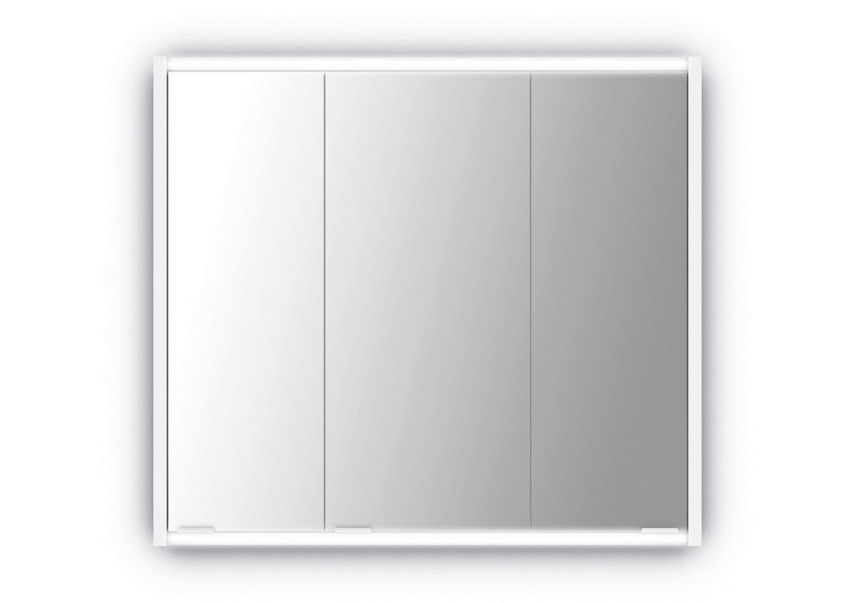 SPIEGELSCHRANK 80/71,4/15,2 cm  - Chromfarben/Weiß, KONVENTIONELL, Glas/Holz (80/71,4/15,2cm) - Xora