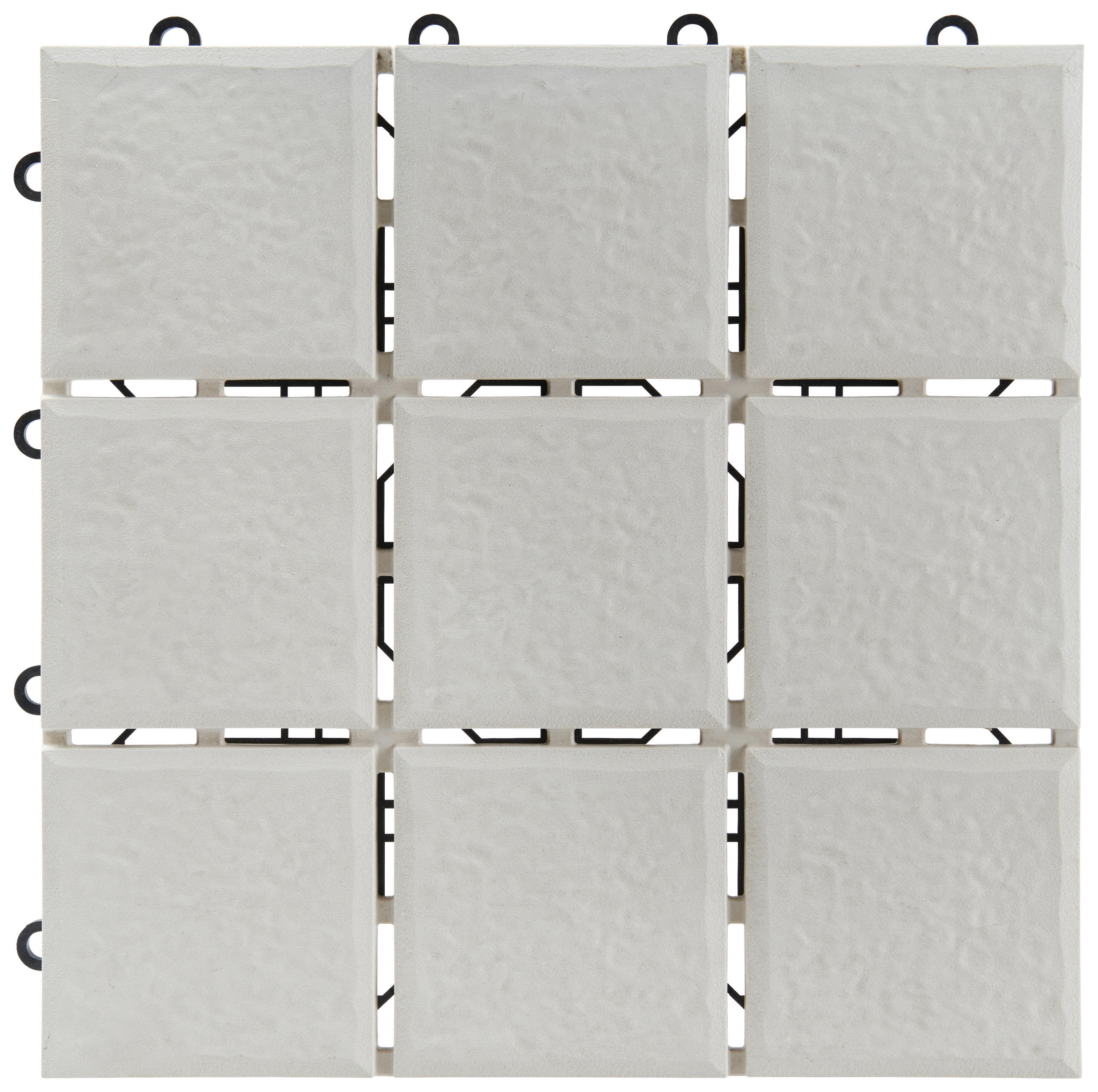 TERRASSENFLIESE Weiß  - Weiß, KONVENTIONELL, Holzwerkstoff/Kunststoff (30/30/2,4cm) - Ambia Garden