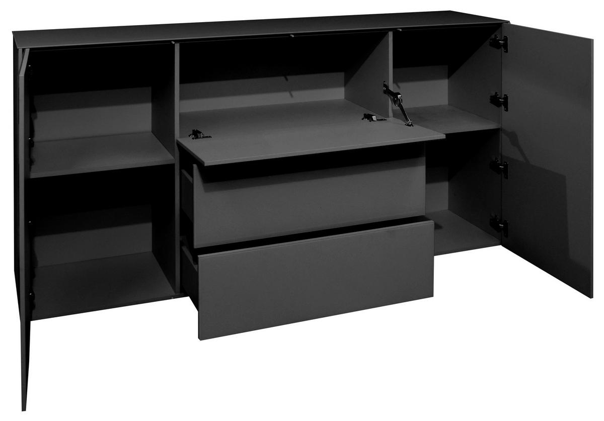 SIDEBOARD Imola  in 179/89/42 cm  - Anthrazit/Schwarz, Design, Glas/Holzwerkstoff (179/89/42cm) - Novel