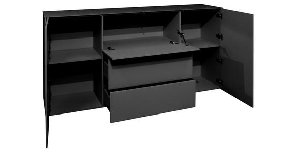 SIDEBOARD 179/89/42 cm in Anthrazit - Anthrazit/Schwarz, Design, Glas/Holzwerkstoff (179/89/42cm) - Novel