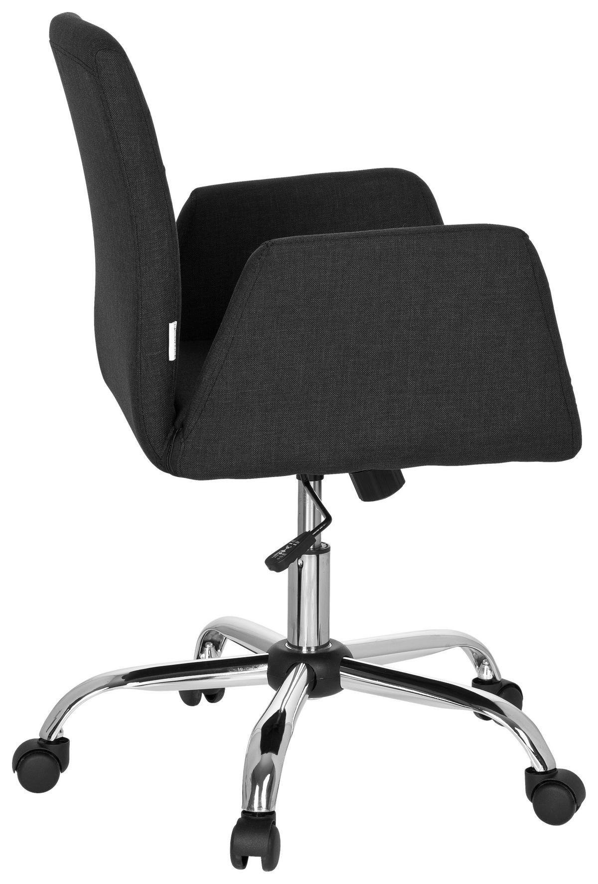 SNURRSTOL  i flatväv svart  - kromfärg/svart, Modern, metall/textil (54/95/44cm) - MID.YOU