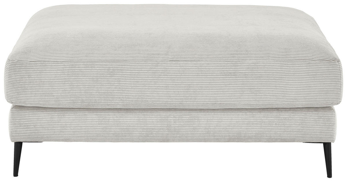 HOCKER in Textil Weiss  - Weiss/Schwarz, Design, Textil/Metall (120/43/90cm) - Dieter Knoll