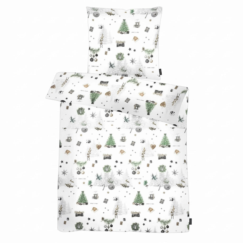 BETTWÄSCHE 2-teilig MAX Flanell 135/200 cm  - Waldgrün/Weiß, Design, Textil (135/200cm) - Apelt