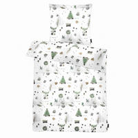 BETTWÄSCHE 2-teilig MAX Flanell 135/200 cm  - Waldgrün/Weiß, Design, Textil (135/200cm) - Apelt