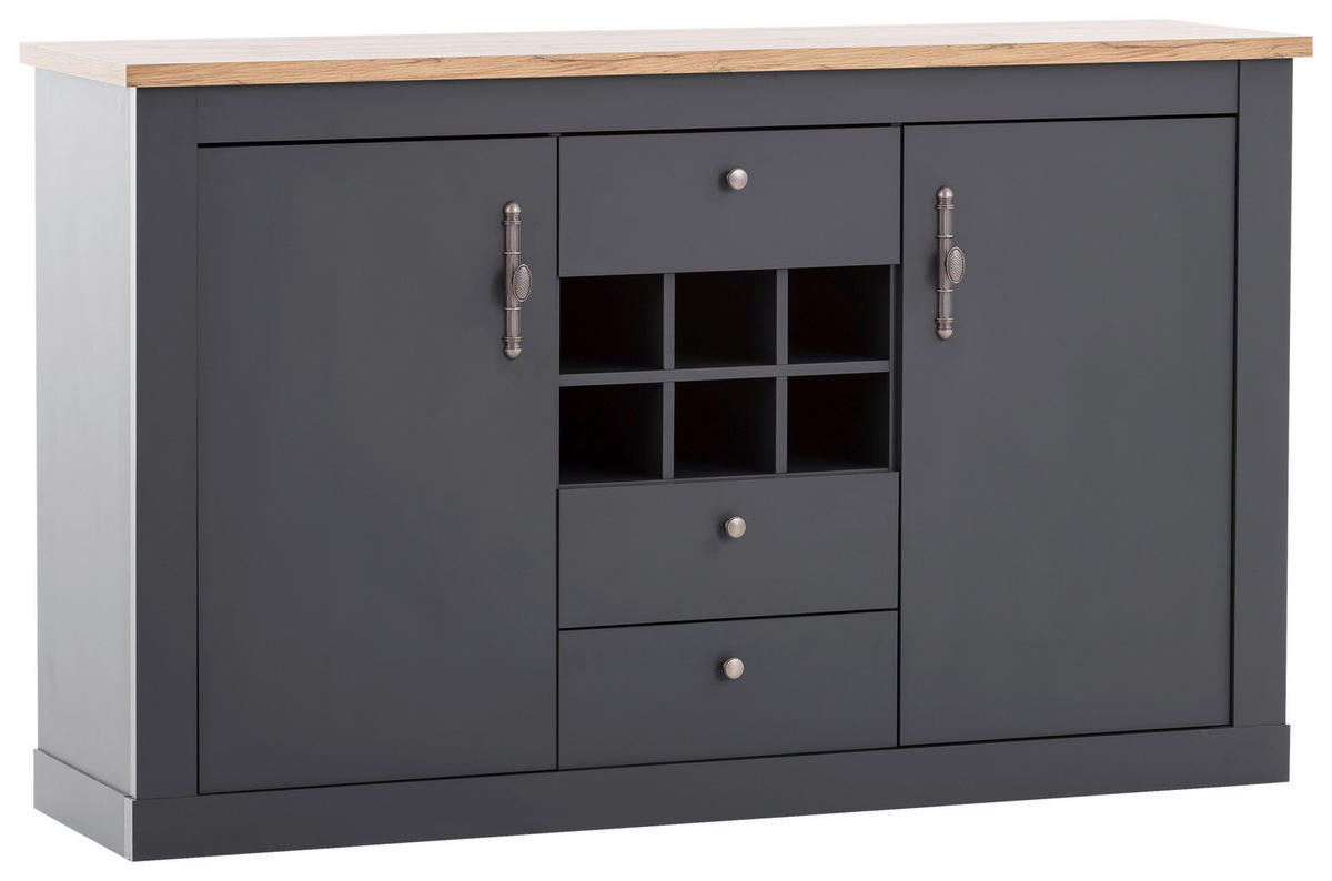SIDEBOARD  in 169/104/45 cm  - Anthrazit/Silberfarben, Design, Holzwerkstoff/Metall (169/104/45cm) - MID.YOU