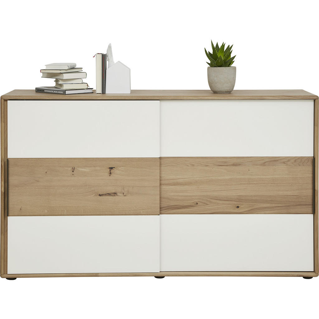 Thumbnail - Valnatura Kommode, Eiche, Magnolie, Holz, Wildeiche, massiv, Sperrholz, 2 Fächer, 164x95.8x44.2 cm, Made in Germany, Typ...