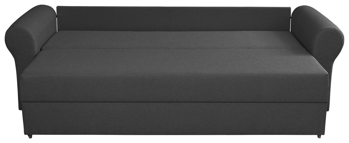 SCHLAFSOFA in Flachgewebe Grau  - Schwarz/Grau, Design, Kunststoff/Textil (235/75/90cm) - P & B