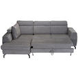ECKSOFA Dunkelgrau Chenille - Dunkelgrau/Schwarz, KONVENTIONELL, Textil/Metall (185/240cm) - Carryhome