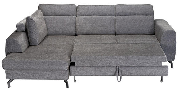 ECKSOFA Dunkelgrau Chenille - Dunkelgrau/Schwarz, KONVENTIONELL, Textil/Metall (185/240cm) - Carryhome