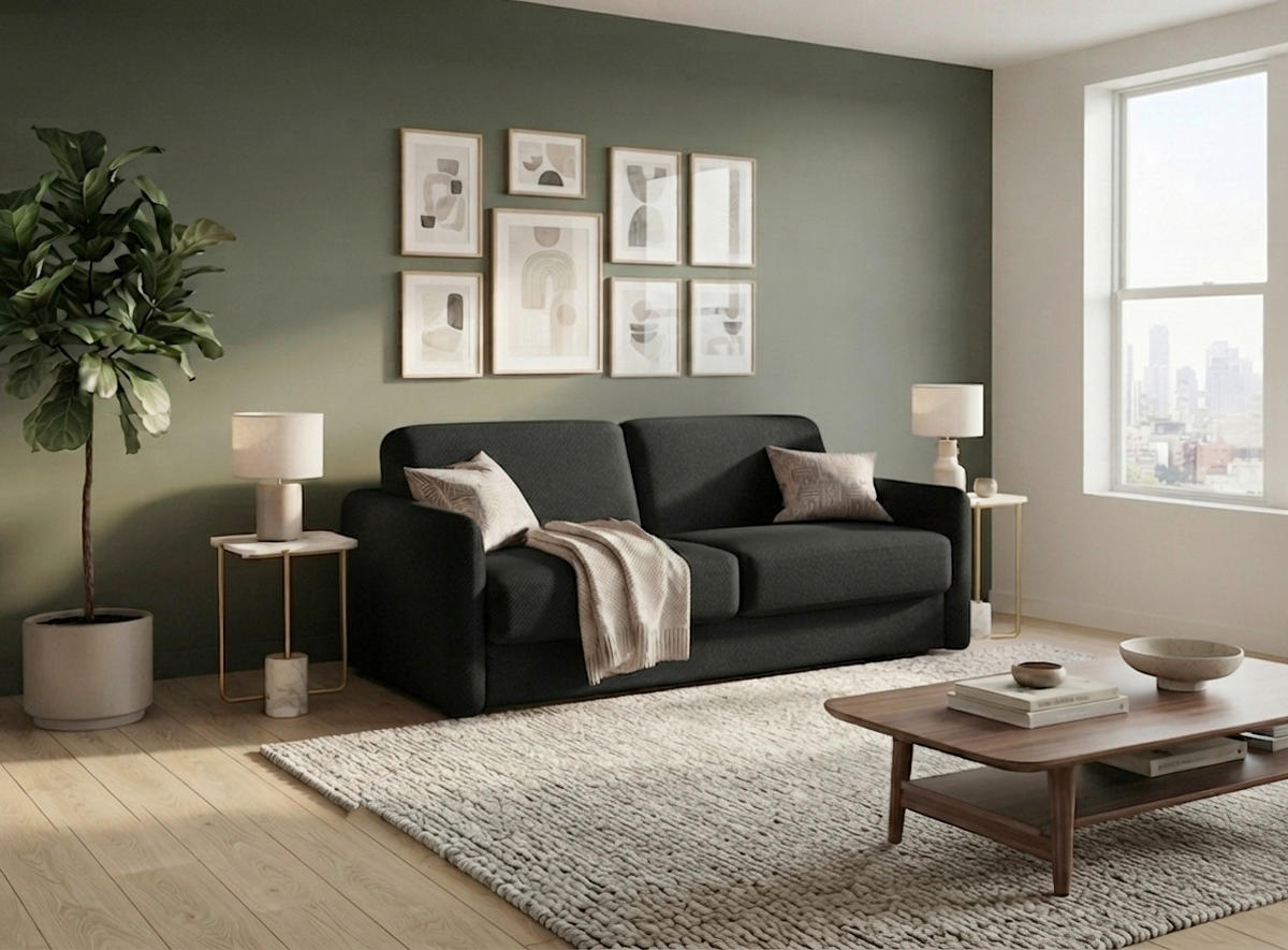 SCHLAFSOFA Webstoff Schwarz  - Schwarz, KONVENTIONELL, Kunststoff/Textil (180/86/100cm) - Xora