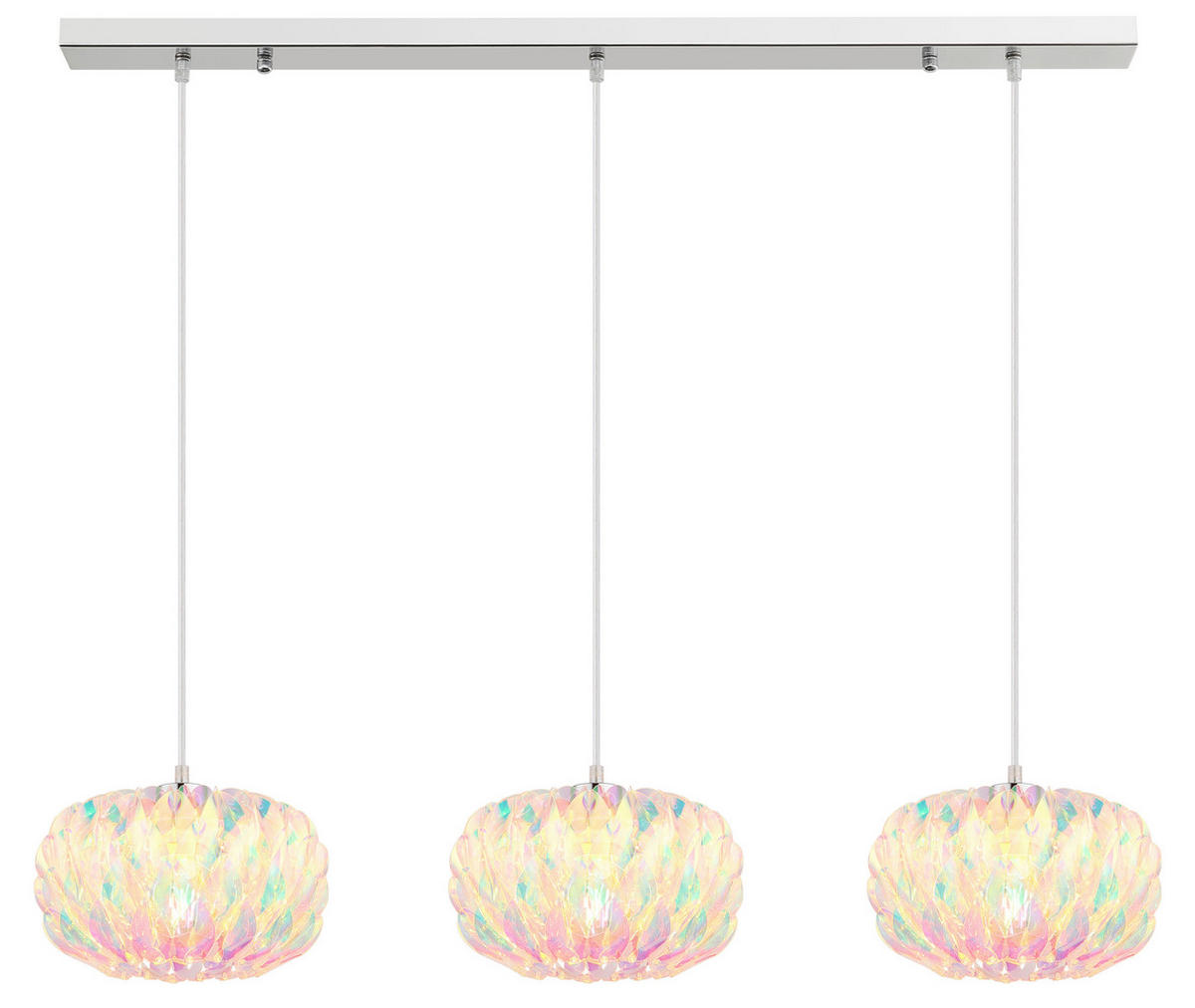 HÄNGELEUCHTE Juana 95/25/120 cm  - Klar/Chromfarben, Design, Kunststoff/Metall (95/25/120cm) - Globo
