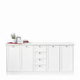 SIDEBOARD  200/90/40 cm 4 Schublade(n)  - Silberfarben/Weiß, LIFESTYLE, Holzwerkstoff/Metall (200/90/40cm) - Carryhome