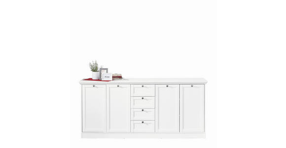 SIDEBOARD  200/90/40 cm 4 Schublade(n)  - Silberfarben/Weiß, LIFESTYLE, Holzwerkstoff/Metall (200/90/40cm) - Carryhome