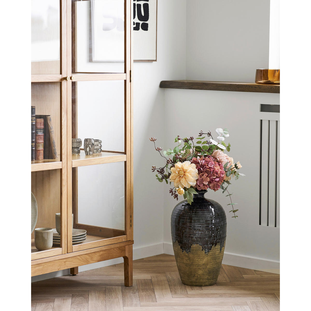 VASE Vase  - Braun/Dunkelblau, Basics, Keramik (27/44,5cm)