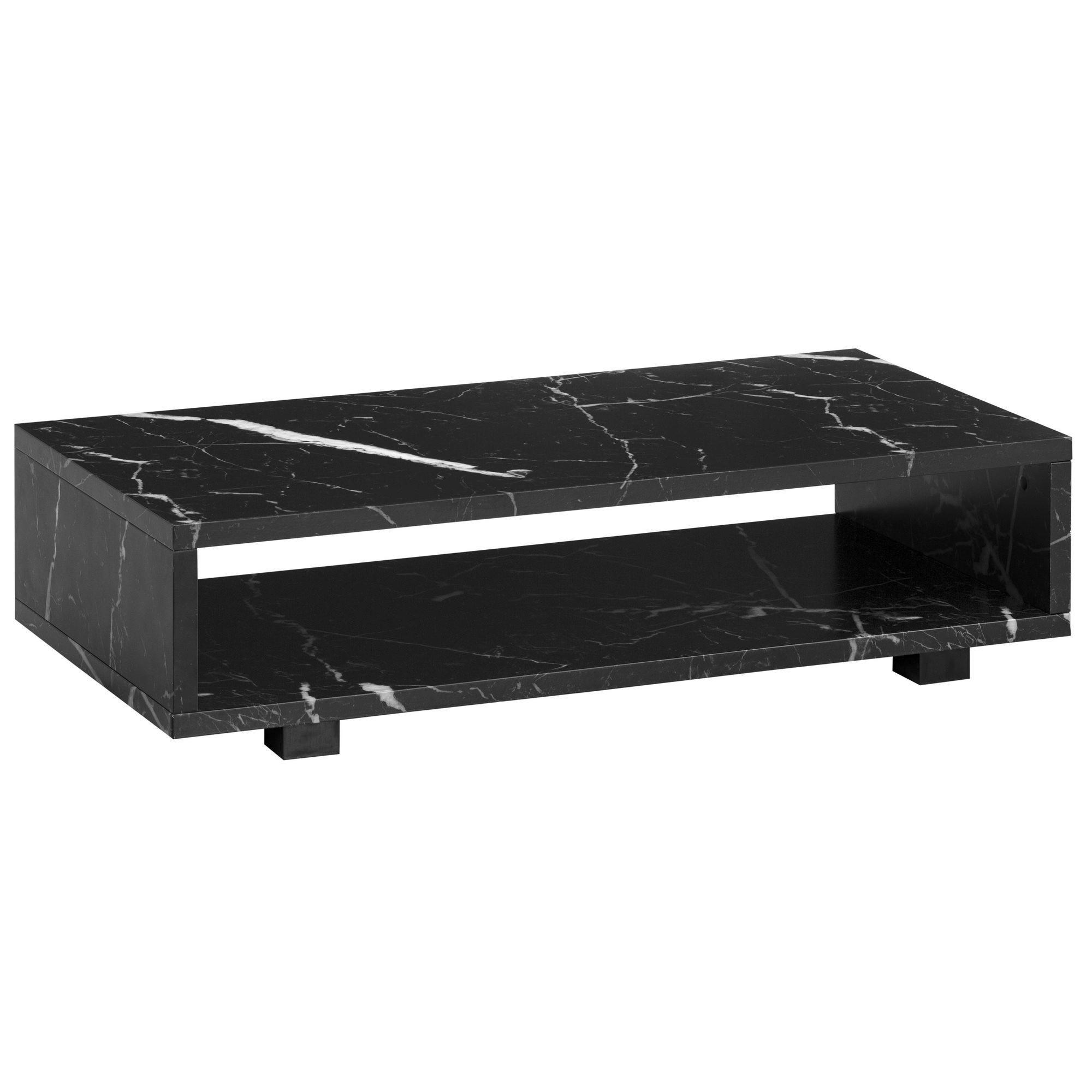 COUCHTISCH 100/50/25 cm rechteckig Schwarz  - Schwarz, Design, Holzwerkstoff/Kunststoff (100/50/25cm) - Livetastic