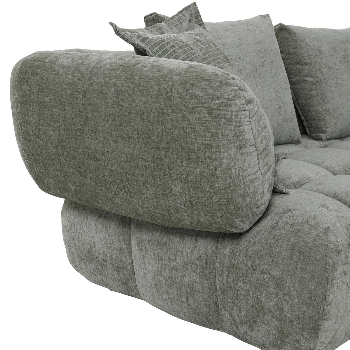 ECKSOFA in Flachgewebe Olivgrün  - Schwarz/Olivgrün, Konventionell, Kunststoff/Textil (318/156cm) - Carryhome
