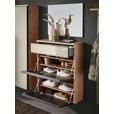 SCHUHKIPPER  in 84/102/31 cm  - Eichefarben/Anthrazit, Design, Glas/Holz (84/102/31cm) - Dieter Knoll