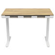 SCHREIBTISCH höhenverstellbar  - Eiche Artisan/Weiß, KONVENTIONELL, Holzwerkstoff/Kunststoff (120/70/73-118cm) - Xora