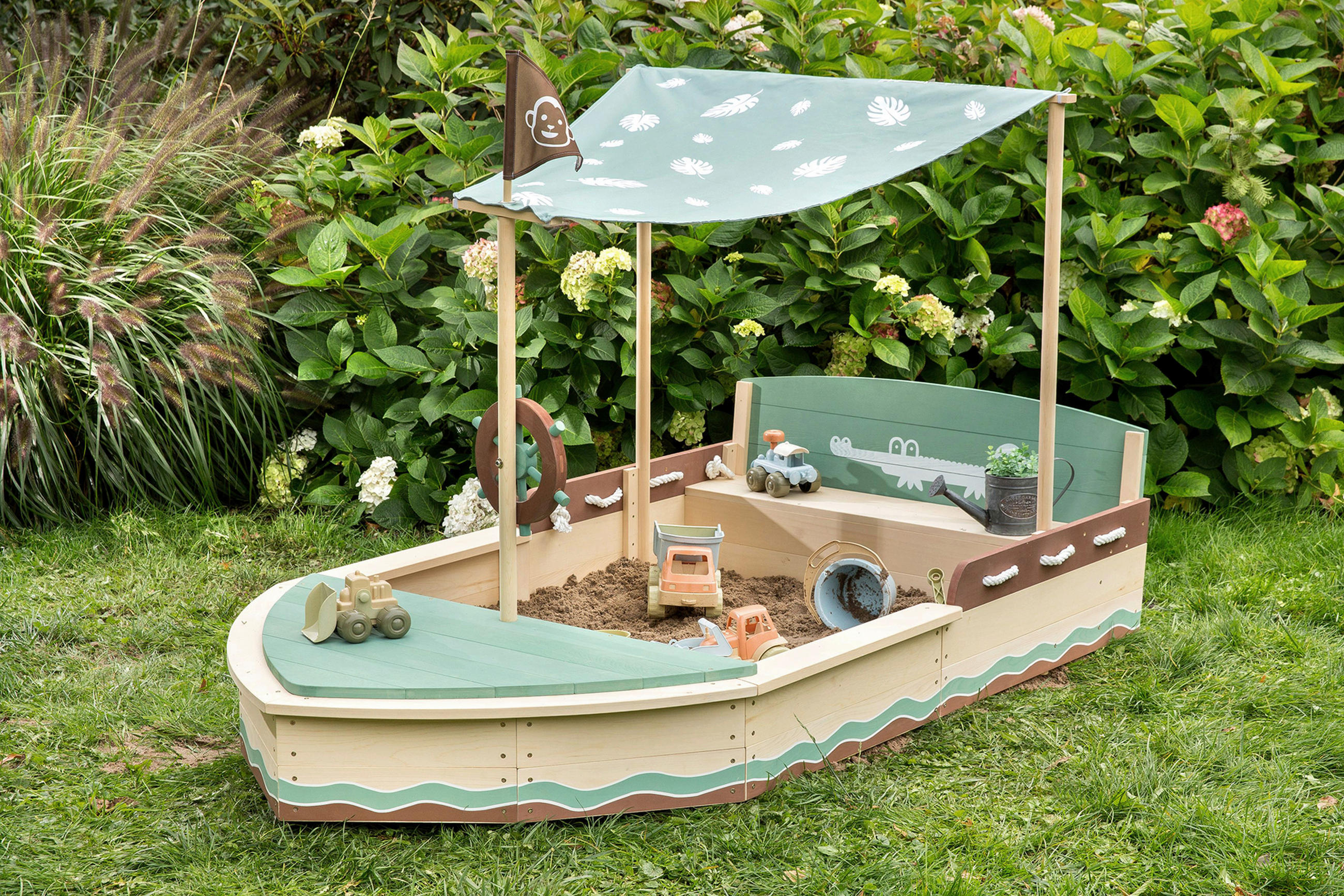 SANDKASTEN JUNGLE KING 195/110/120 cm  - Braun/Naturfarben, Basics, Holz (195/110/120cm) - MUDDY BUDDY