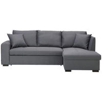 KOTNA SEDEŽNA GARNITURA, tkanina siva  - črna/siva, Design, umetna masa/tekstil (238/158cm) - Xora