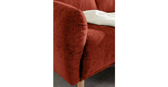 ECKSOFA Rostfarben Flachgewebe - Rostfarben/Buchefarben, KONVENTIONELL, Holz/Textil (230/144cm) - Carryhome